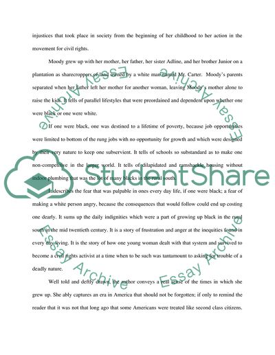 Ann Moodys Coming of Age in Mississippi