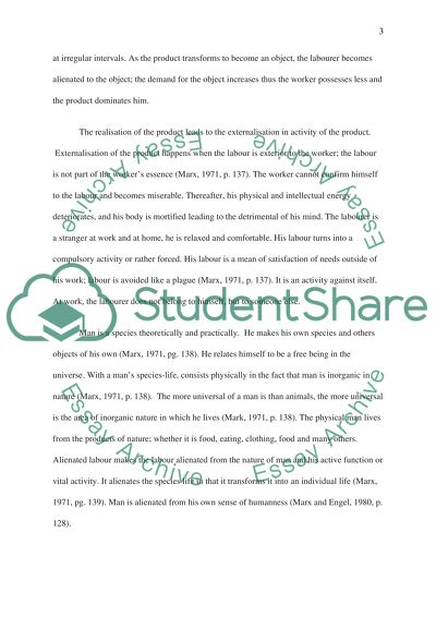 Marxs Analysis of the Forms of Alienation