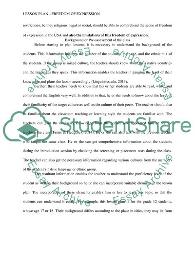 Lesson Plan - Freedom of Expression