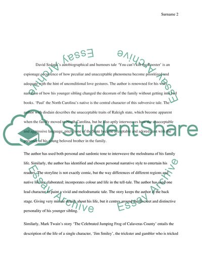 Comparison of You Cant Kill the Rooster and the Celebrated Jumping Frog of Calaveras Country