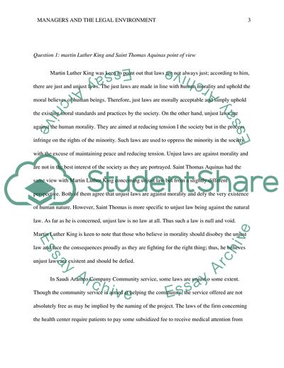 Managers and the Legal Environment