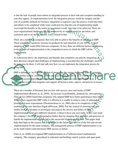 Enterprise Resource Planning as an Integration Method for Business Integration