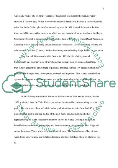 How To Start A Synthesis Essay History Of Photography Nan Goldin Thesis Statement Descriptive Essay also General Essay Topics In English History Of Photography Nan Goldin Essay Example Topics And Well Custom Essay Papers