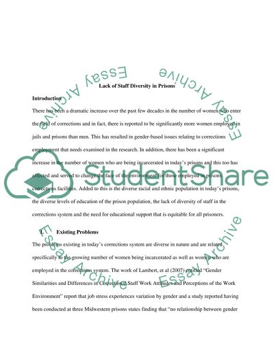 Lack of Staff Diversity in Prisons