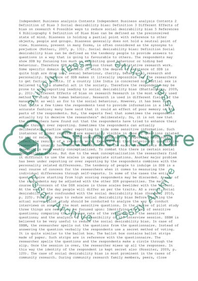 Independent Business analysis - TASK 2 Social Desirability