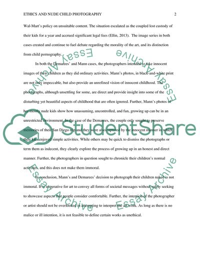 Ethics and Nude Child Photography