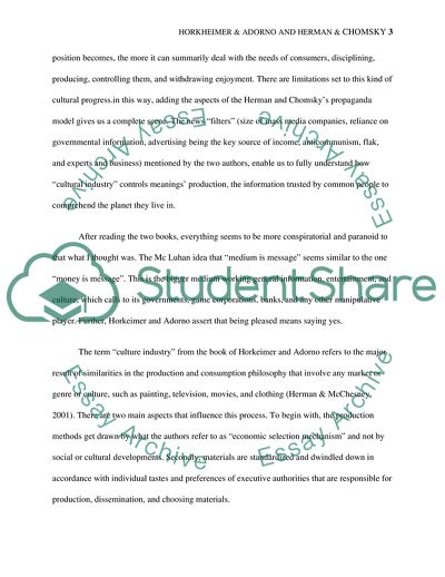 Horkheimer and Adorn, Herman and Chomsky