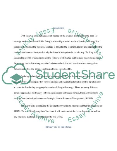 Why does knowledge of different generic approaches to strategy matter