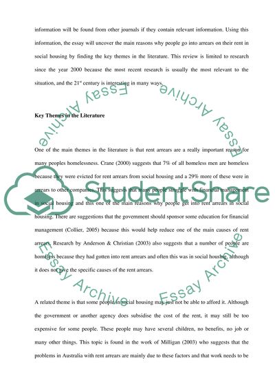 Causes of Rent Arrears in Social Housing