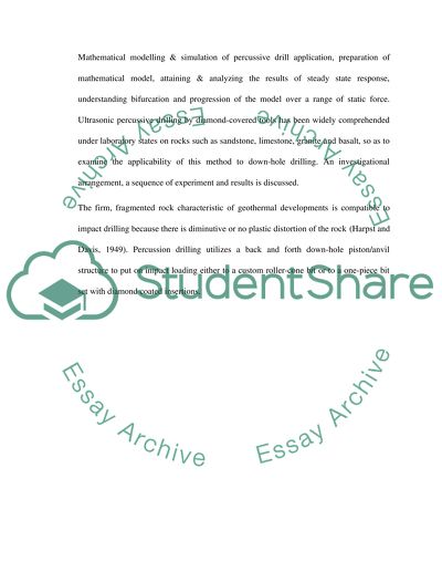 Dynamic of percussive enginnering