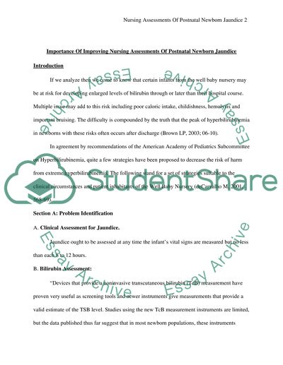 Importance Of Improving Nursing Assessments Of Postnatal Newborn Jaundice