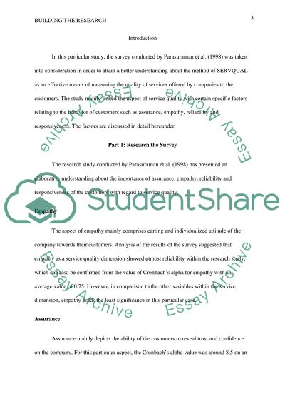 The Importance of Assurance, Empathy, Reliability and Responsiveness of the Customers