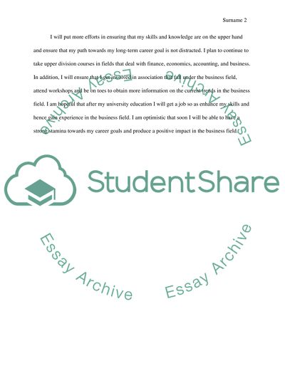 Professional/career goals