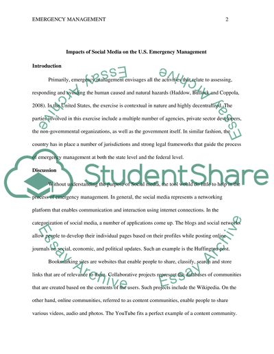 Government: How does social media impacts U.S. emergency management