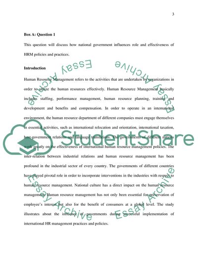 Role and Effectiveness of HRM Policies and Practices