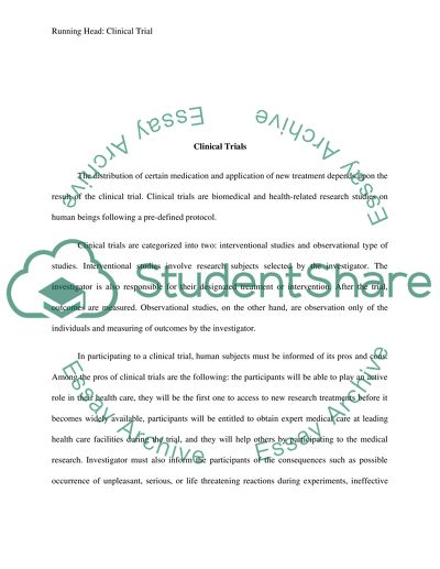 Issues Related to Clinical Trials