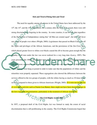 Sick and Tired of Being Sick and Tired