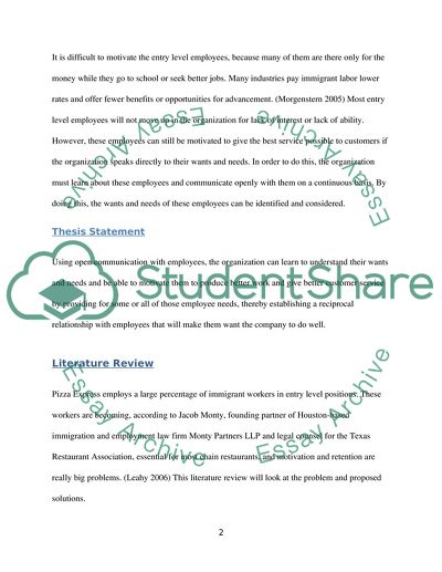 Pizza Expresss Motivation for Foreigner Staff