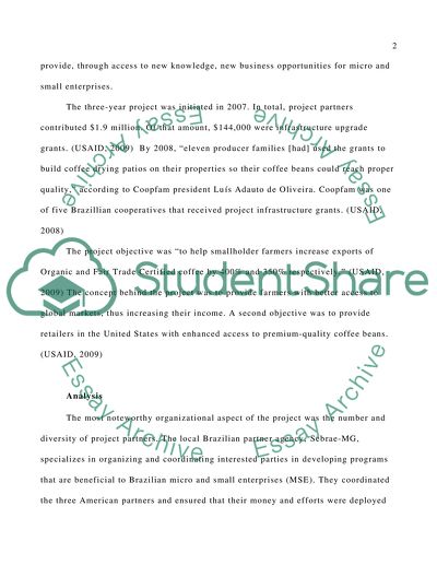 Responsible Sourcing Partnership Project: Brazilian Fair Trade Certified Coffee