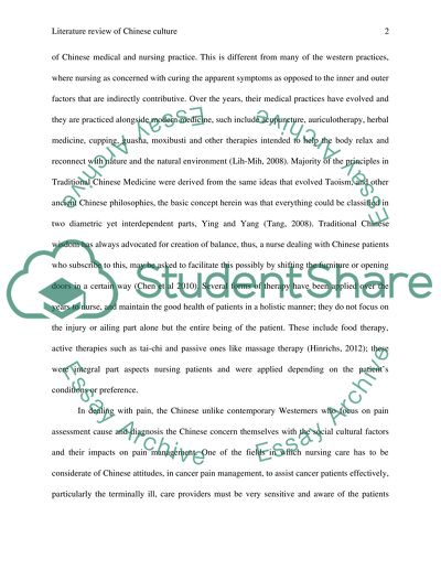 Literature review of Chinese culture