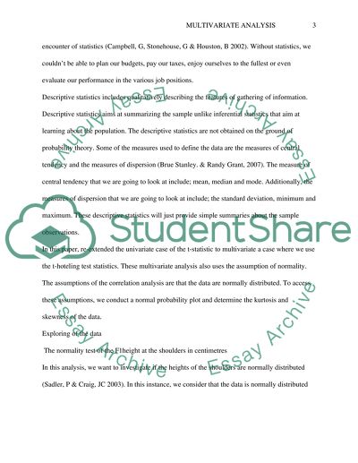 Multivariate analysisand cluster