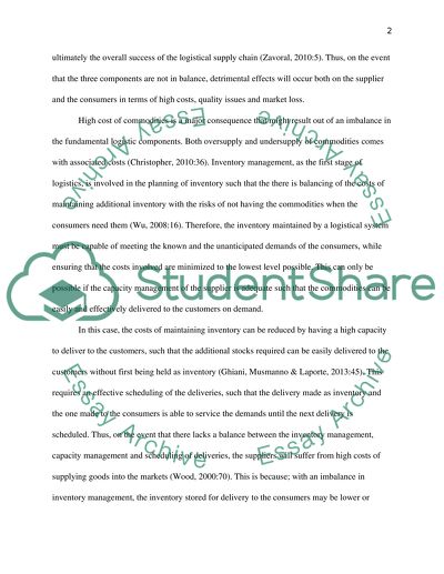 Logistics and operations management