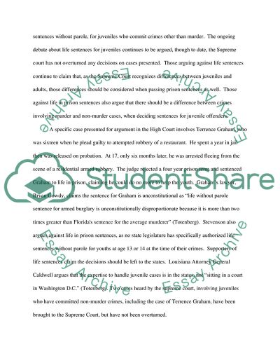 Life Sentences for Juveniles