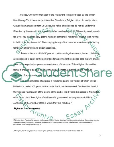 Rights Associated With Free Movement