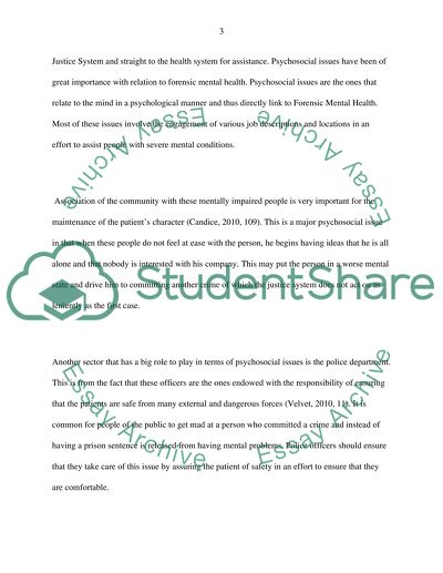 Specialist Psychosocial Interventions in Forensic Mental Health