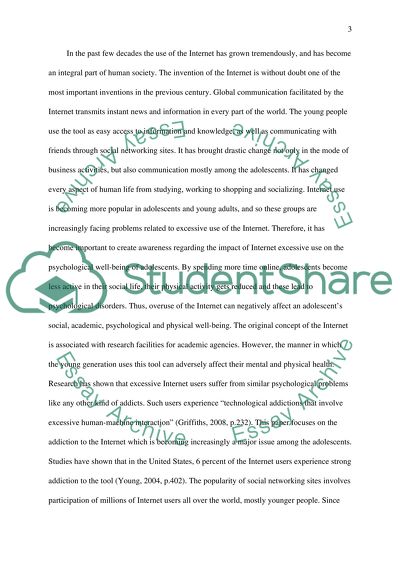 Impact of Excessive Internet Use on Adolescents