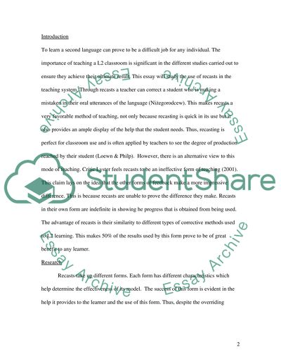 THE EFFECTIVENESS OF FOCUS ON FORM IN L2 LEARNERS CLASSROOM
