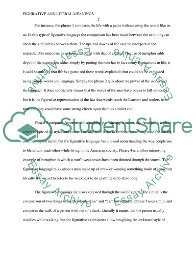 Figurative and Literal Meanings of Phrases