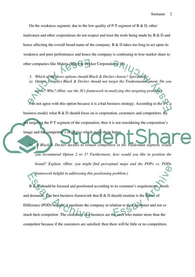 Black & Decker Corp. (A): Power Tools Division Discussion Questions