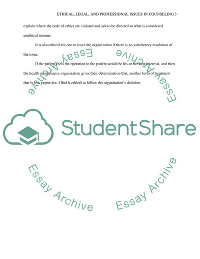 Ethical, Legal, and Professional Issues in Counseling