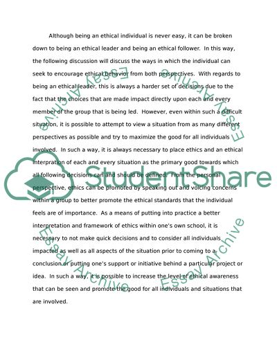 Increasing the Level of Ethical Awareness