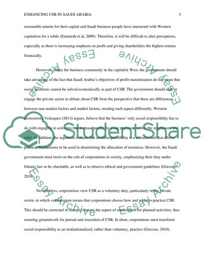 Enhancing CSR in Saudi