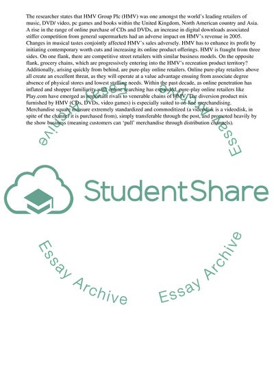 A Strategic Challenge HMV Faces