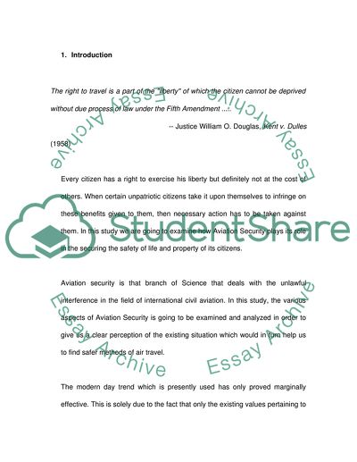 Legal Issues in Aviation Security