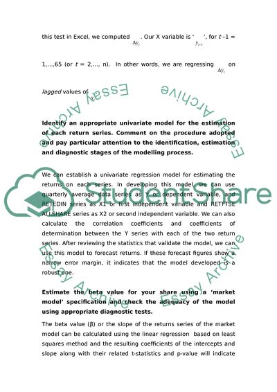 Econometrics and financial statistics analysis