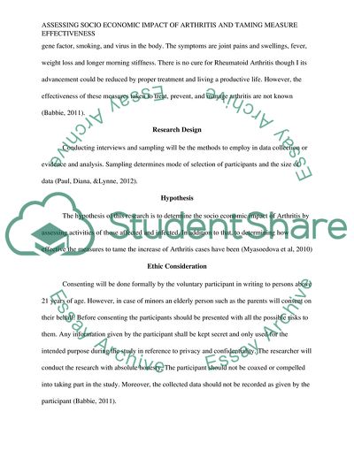 The Socio-economic Impact of Arthritis