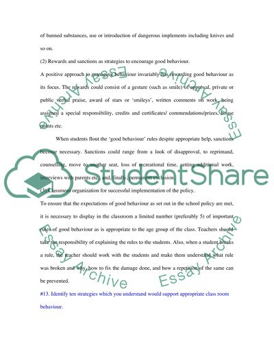 3 policies which promote positive pupil behaviour