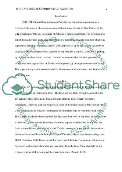 1947 U.N.s Special Commission on Palestine