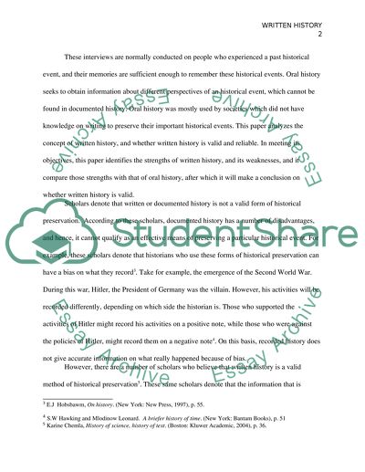 Written History is Never Valid