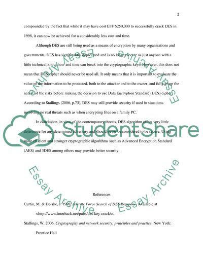 Is DES cipher not security anymore