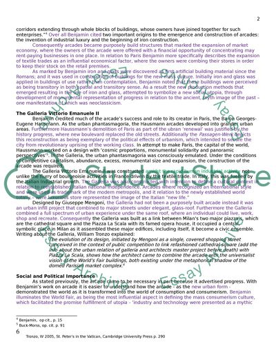 The Importance of an Arcade as Urban and Socio-Political form within a City