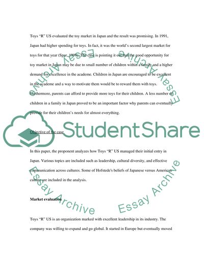 Case Study on Toys R US Japan