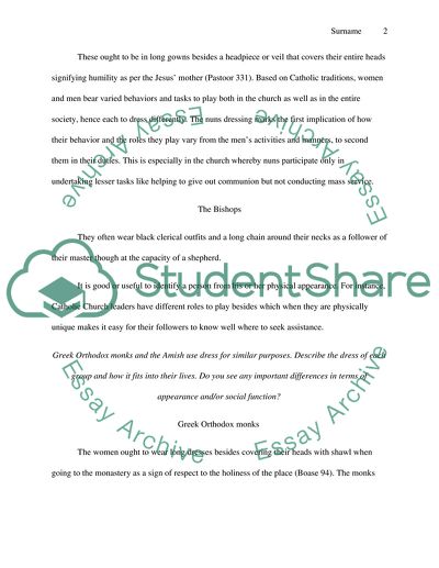 The Role of the Dress in the Catholic Church