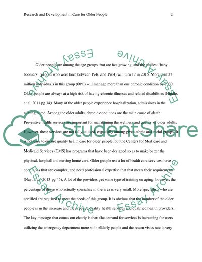 Development in Care for Older People