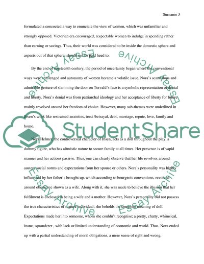 An Analysis Play of A Dolls House by Henrick Ibsen