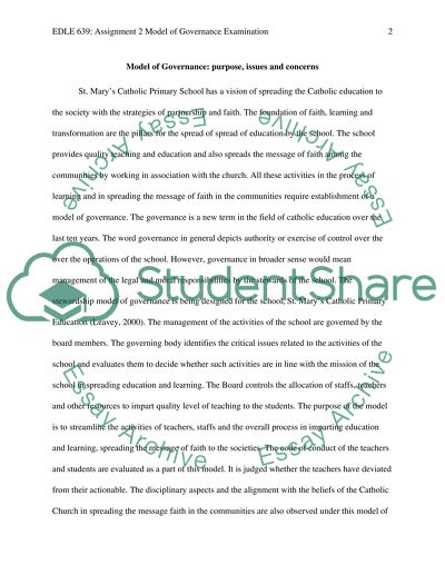 Model of Governance Examination